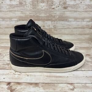 Nike Blazer Mid Premium Patina CU6679-001 Black Leather Sneakers Men's Size 12